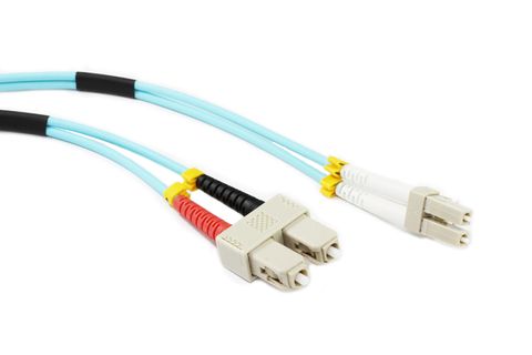 LC to SC OM3 Multimode Duplex Premium Patch Lead 3 Metre