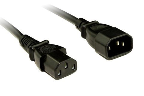 C13 to C14 IEC black 10A power extension lead - 1.5M