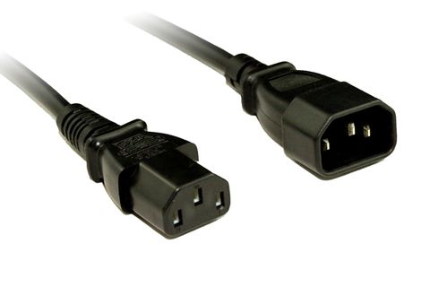 C13 to C14 IEC black 10A power extension lead - 3M