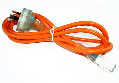 1m C13 to 10A GPO orange medical power lead