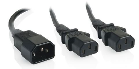 IEC13 to IEC14 Y cables black