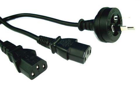 2m Dual C13 Y-splitter to GPO power lead