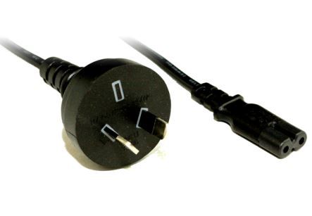 C7 figure 8 to10A GPO power lead black - 5M