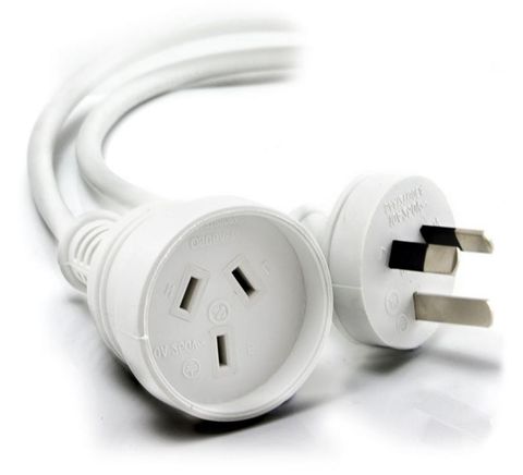 3m 10A Mains Power Extension Lead White Male/Female