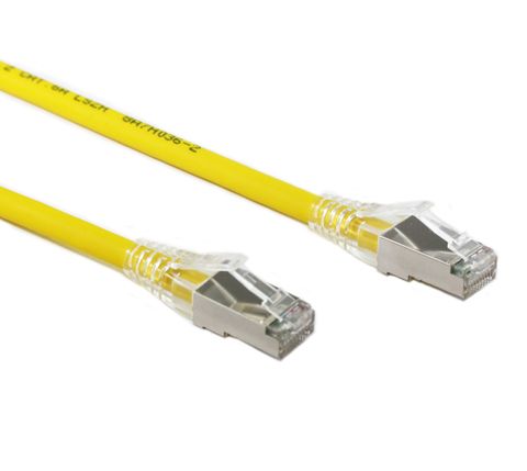 0.5m Cat6A yellow Konix LSZH STP ethernet cable
