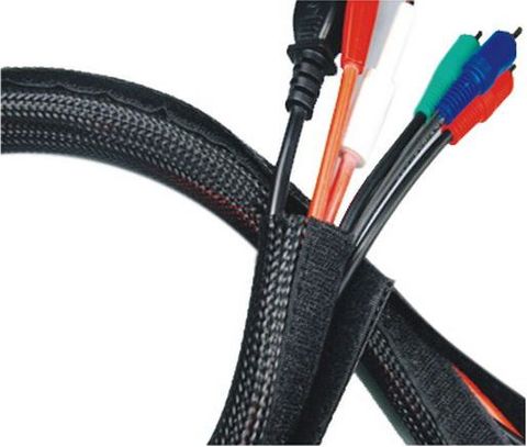 19x12mm Flexible hook & loop cable wrap black per meter