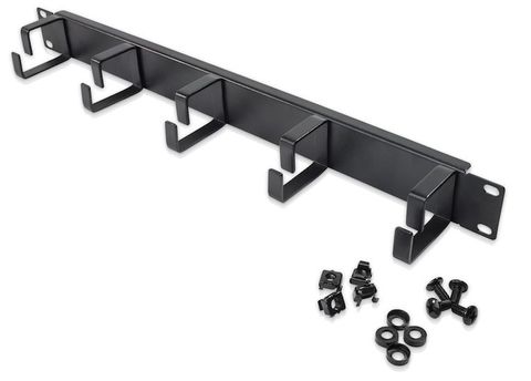 Serveredge 1RU Horizontal 5 RINGS Cable Management Rail - Metal Body Plastic Fingers & Rear Cable Entry Holes