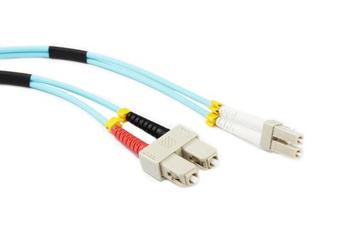 LC to SC OM3 Multimode Duplex Premium Patch Lead 1.5 Metre
