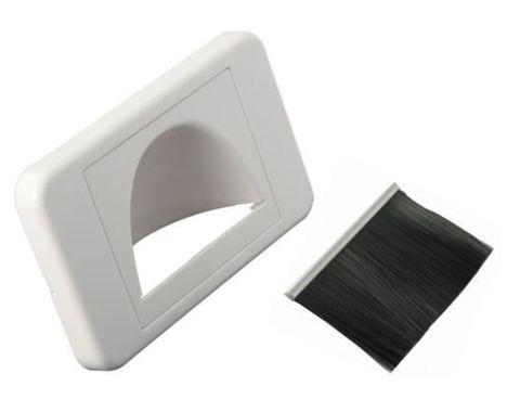 Wallplate with open hood bullnose inverted white