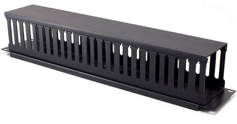 Serveredge 2RU Horizontal 24 SLOTS Cable Management Rail - Metal Body Metal Fingers & Metal Cover & Rear Entry Holes