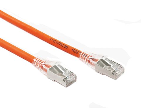 0.5m Cat6A orange Konix LSZH STP ethernet cable