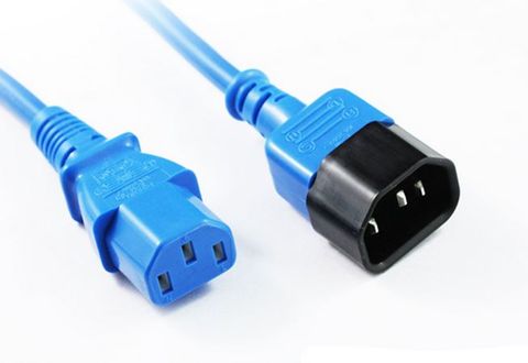 C13 to C14 IEC 10A power extension lead - 1M Blue