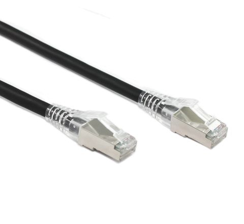 1.5m Cat6A black Konix LSZH STP ethernet cable