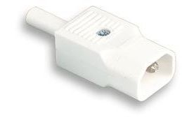 C14 10A Inline plug white