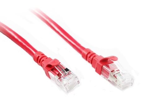 0.5m Cat6A red Konix LSZH STP ethernet cable