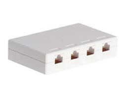 4-way Cat6 surface mount outlet