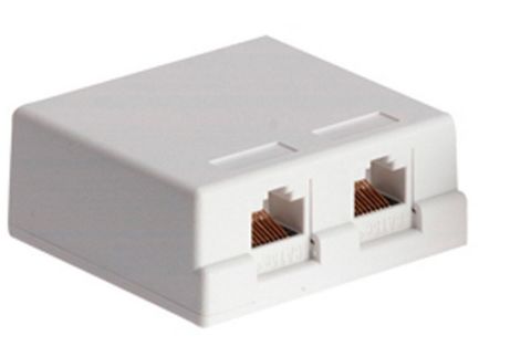 2-way Cat6 surface mount outlet