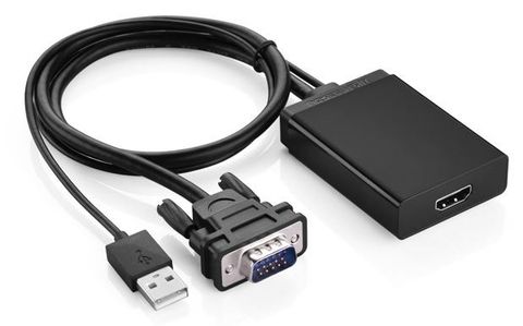 15cm Konix VGA with USB audio to HDMI Adapter M-F