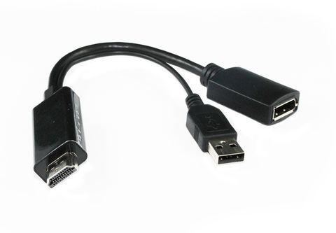 HDMI to DisplayPort 4K adapter cable w/ USB power - 15cm