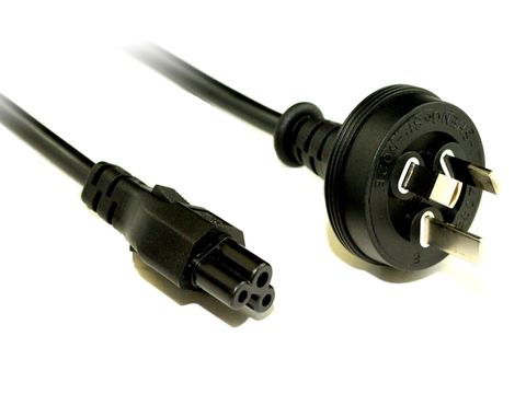 C5 Cloverleaf to 10A GPO power lead black - 3M