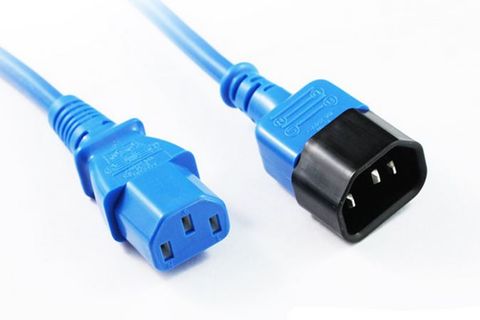 C13 to C14 IEC 10A power extension lead - 2M Blue