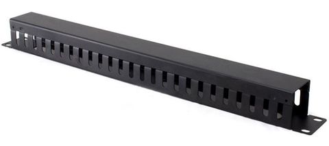 Serveredge 1RU Horizontal 24 SLOTS Cable Management Rail - Metal Body Metal Fingers & Metal Cover & Rear Entry Holes