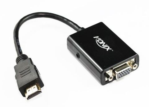 15cm Konix HDMI to VGA adapter w/3.5mm audio M-F