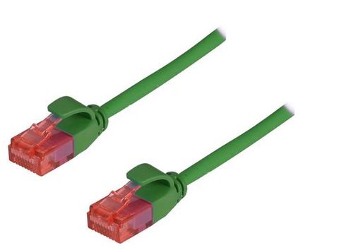 0.5m Cat6A Slimline unshielded green ethernet cable