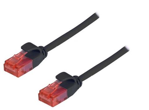 7.5m Cat6A Slimline unshielded black ethernet cable