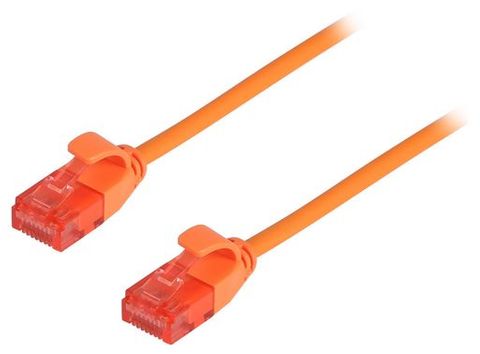 1m Cat6A Slimline unshielded orange ethernet cable