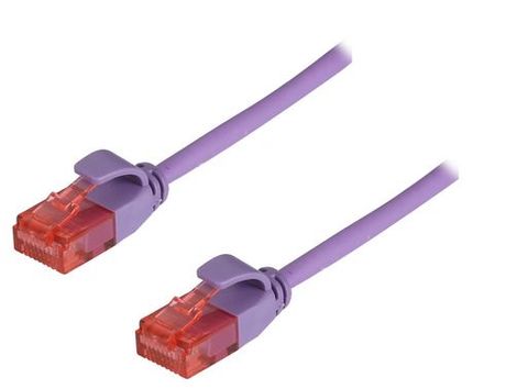 0.5m Cat6A Slimline unshielded purple ethernet cable