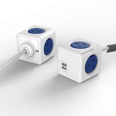 PowerCube Extended USB - 4 Outlets / 2USB - Blue