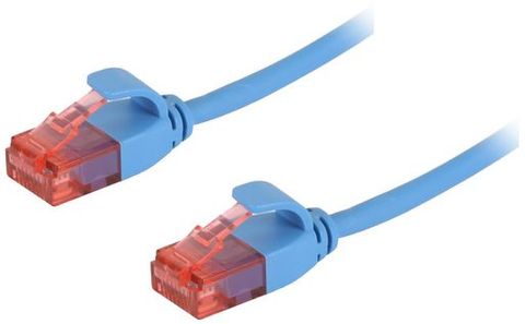 2.5m Cat6A Slimline unshielded blue ethernet cable