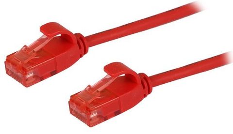 7.5m Cat6A Slimline unshielded red ethernet cable