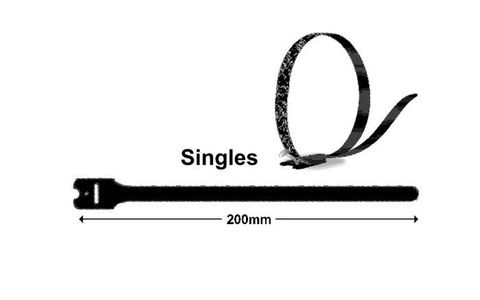 HOOK & LOOP CABLE TIES 125MM x 100 Pack