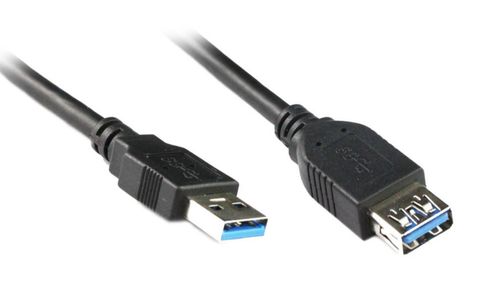 1m USB type A 3.0  to USB-A extension cable M-F Black