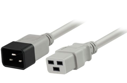 C19 to C20 16A IEC power extension cable - 1.5M Grey