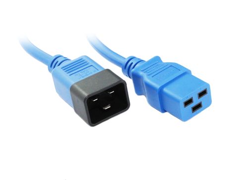 C19 to C20 blue 16A IEC power extension cable - 3M