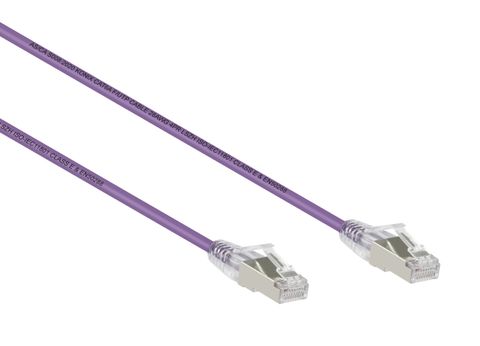 10m Cat6A Ultra Slim 28AWG F/UTP Purple LSZH Ethernet Cable