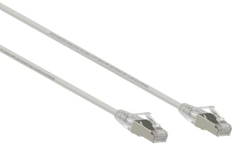 0.5m Cat6A Ultra Slim 28AWG F/UTP grey ethernet cable