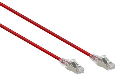 0.5m Cat6A Ultra Slim 28AWG F/UTP red ethernet cable