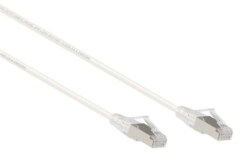 1m Cat6A Ultra Slim 28AWG F/UTP White LSZH Ethernet Cable