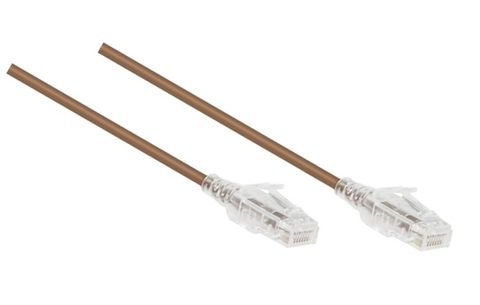 1m Cat6 Brown ultra-slim LSZH UTP ethernet cable