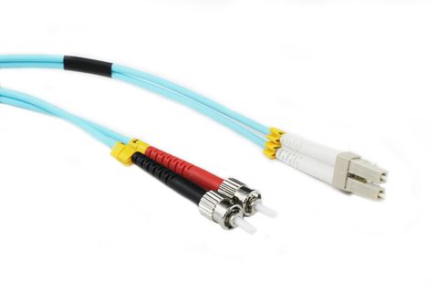 LC to ST OM4 Multimode Duplex Fibre Premium Patch Cable 2 Metre