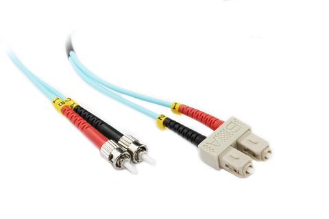SC to ST OM4 Multimode Duplex Fibre Premium Patch Cable 10 Metre