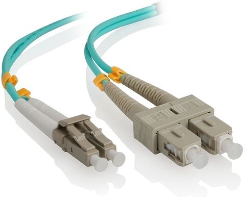 LC to SC OM3 Multimode Duplex Patch Lead 1 Metre