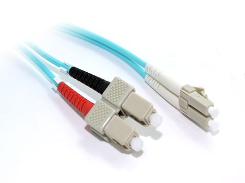 LC to SC OM3 Multimode Duplex Patch Lead 2.5 Metre