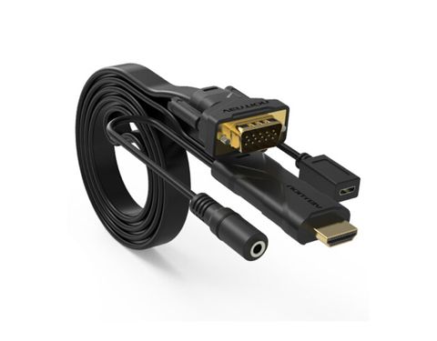 2m Konix HDMI to VGA Flat Cable with Audio