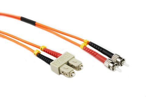 SC to ST OM1 Multimode Duplex Premium Patch Lead 15 Metre