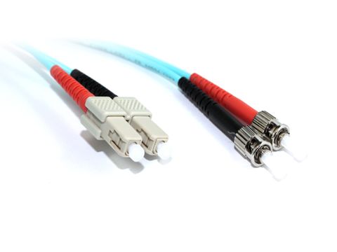 SC to ST OM3 Multimode Duplex Patch Lead 2 Metre